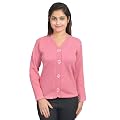 eWools Women's Casual Winterwear Woolen V-Neck Sweater Light Pink
