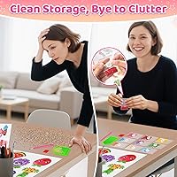 Vista 7 de sinceroduct 60 piezas de pegatinas de arte de diamante 5D para niños, 6 diseños temáticos de kits de arte de diamante y pintura de diamante