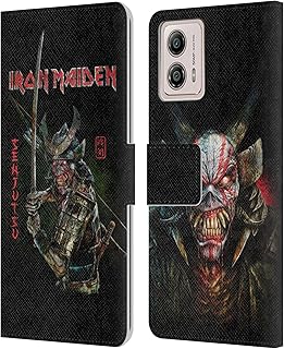 Head Case Designs Officially Licensed Iron Maiden Album Cover Senjutsu Leather Book Wallet Case Cover Compatible with Motorola Moto G53 5G