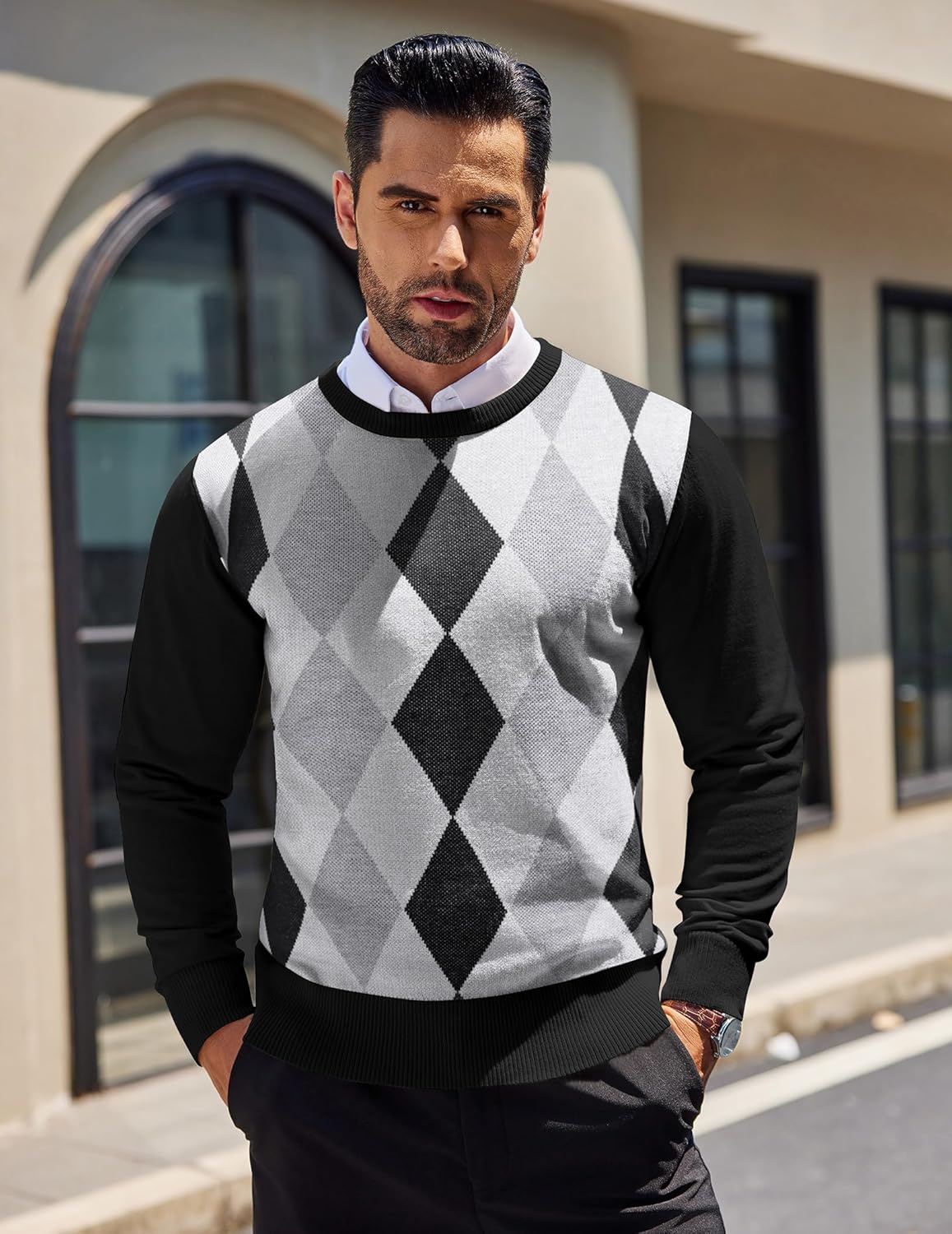 COOFANDY Men's Crew Neck Sweater Slim Fit Lightweight Sweatshirts Knitted Pullover for Casual Or Dressy Wear - Image 4