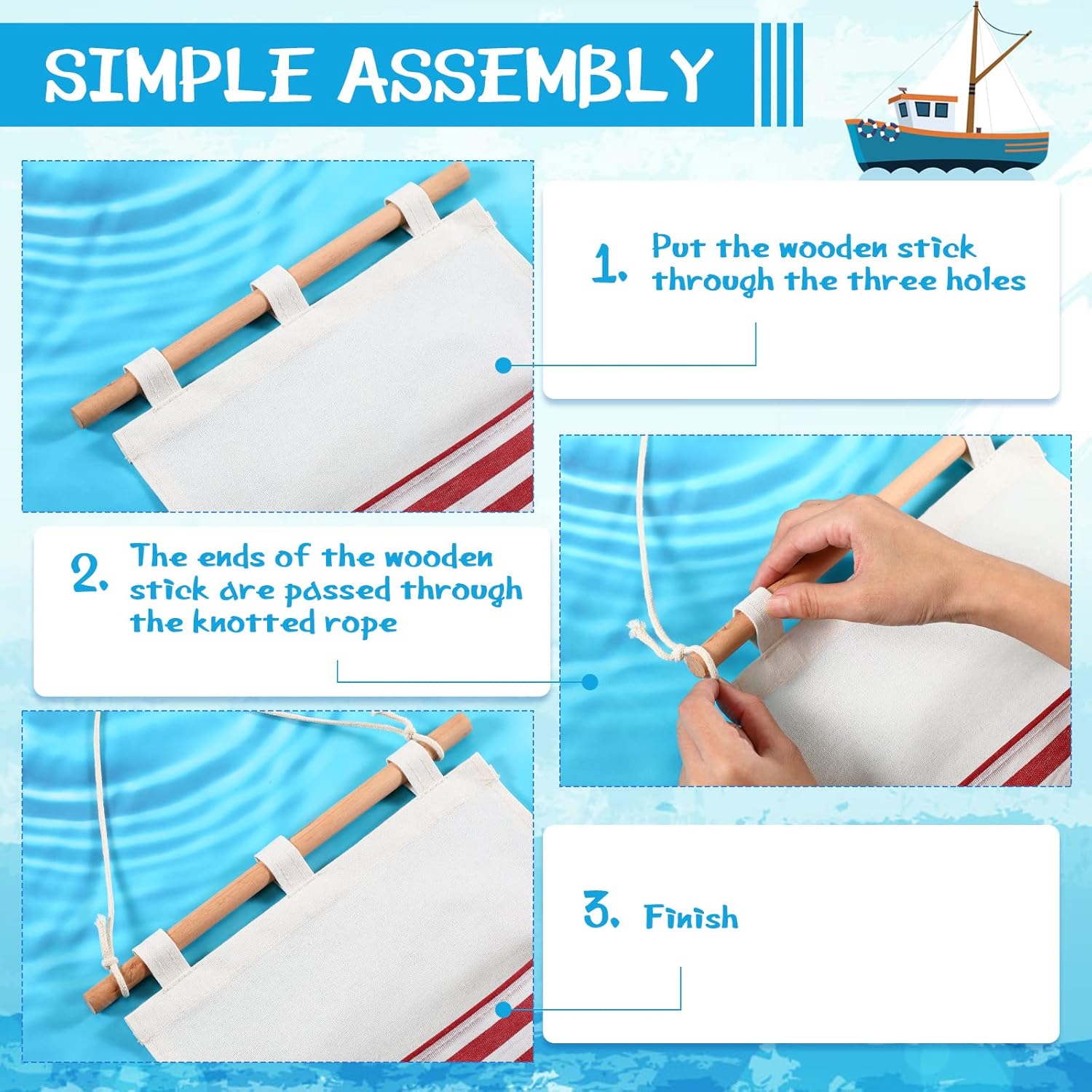 Riakrum 2 Pcs Fish Extenders Cruise Gift Hanger with 3 Pockets 2026 Fe Hanging Cabin Door Organizer Line for Travel Cruise Essentials Gift Exchanges and Pixie Dust(Red and Blue) - Image 4