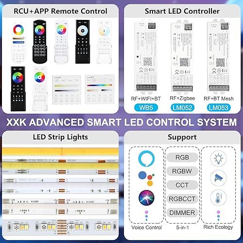 Miniatura 6 de XXK RC02RFB - Control remoto RF, control remoto de RF de mano de 4 zonas 2.4G, compatible con controlador LED CCT, control inalámbrico de 99 pies,