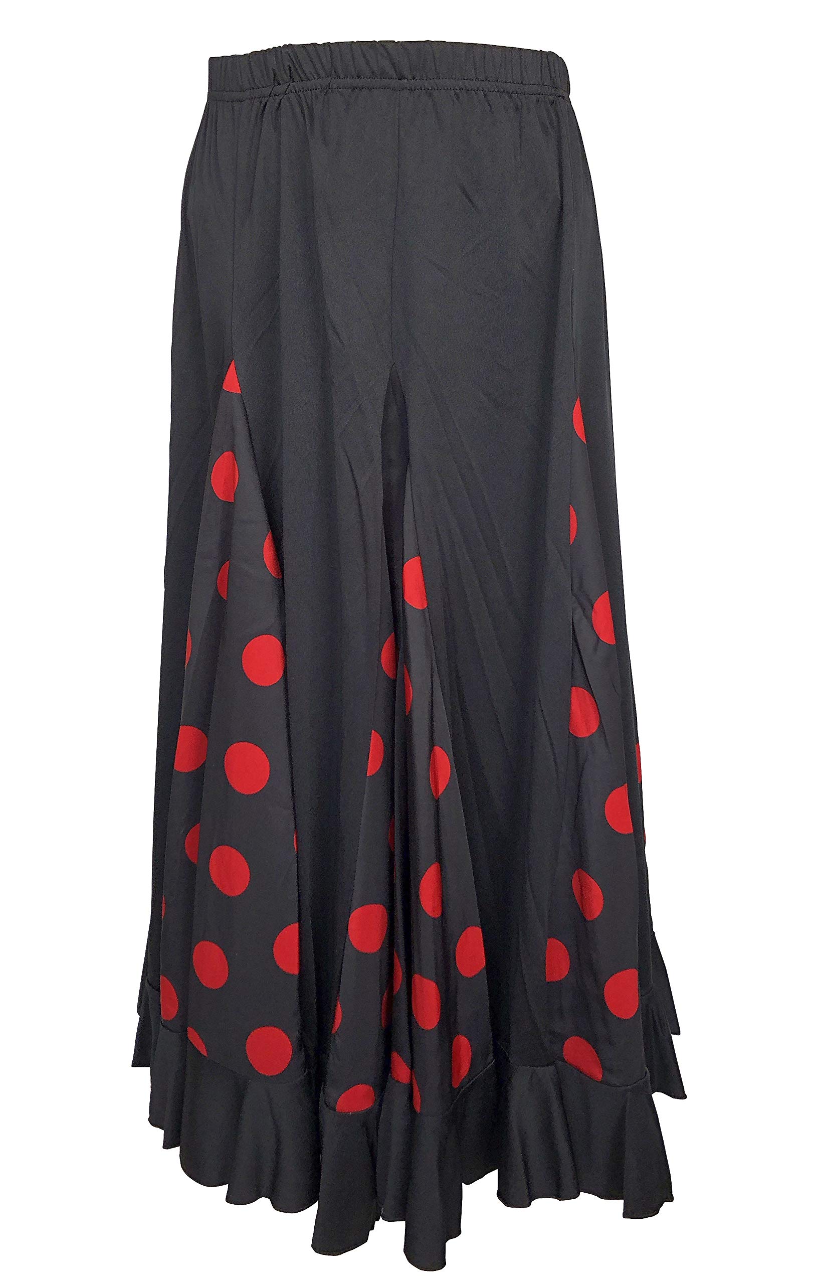 La Senorita Spanische Flamencorock - Flamenco Rock für Damen/Frauen - Schwarz mit roten Punkten