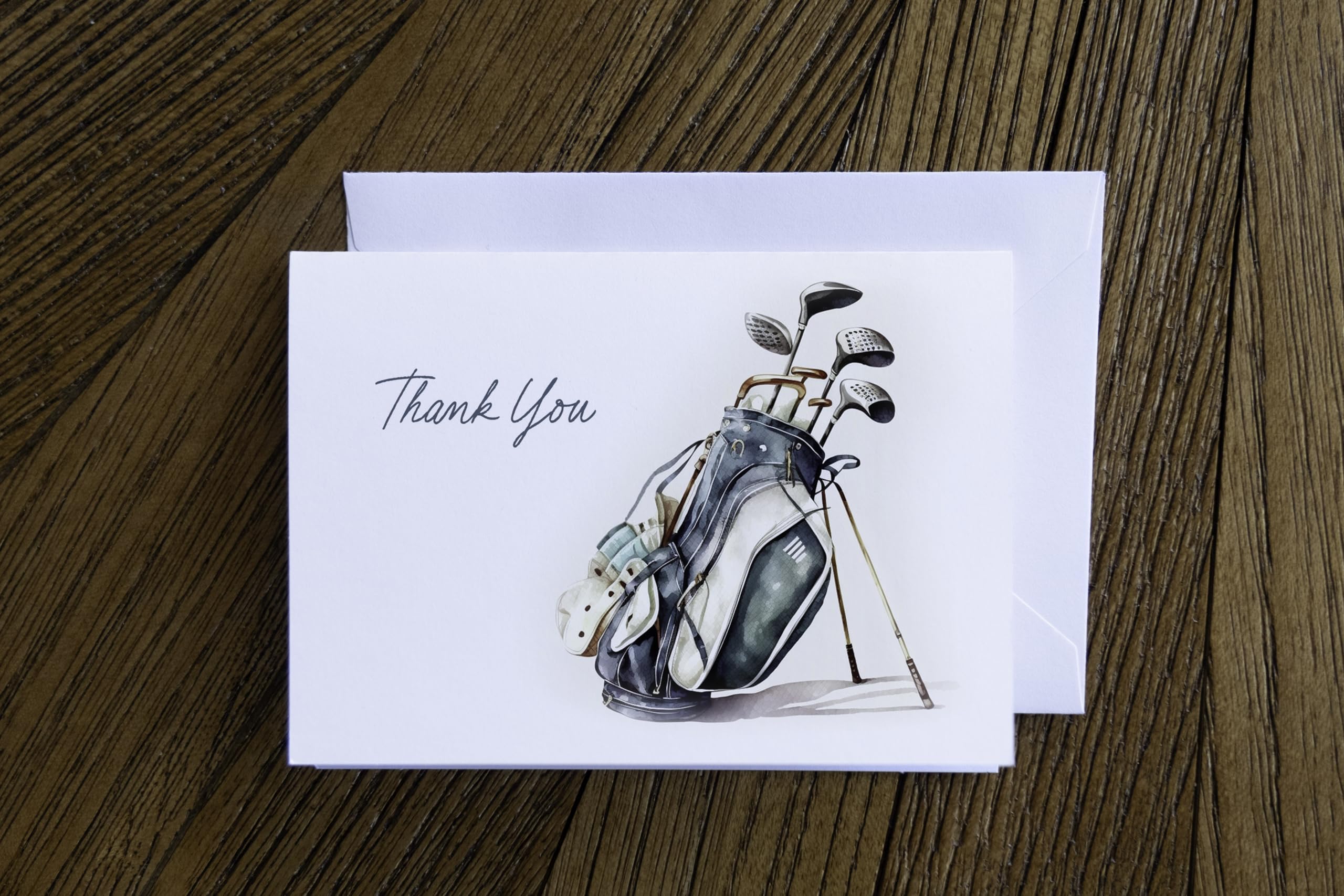 Tarjetas de agradecimiento estilo acuarela de golf, juego estacionario, 24 tarjetas con sobres, regalos para golfistas