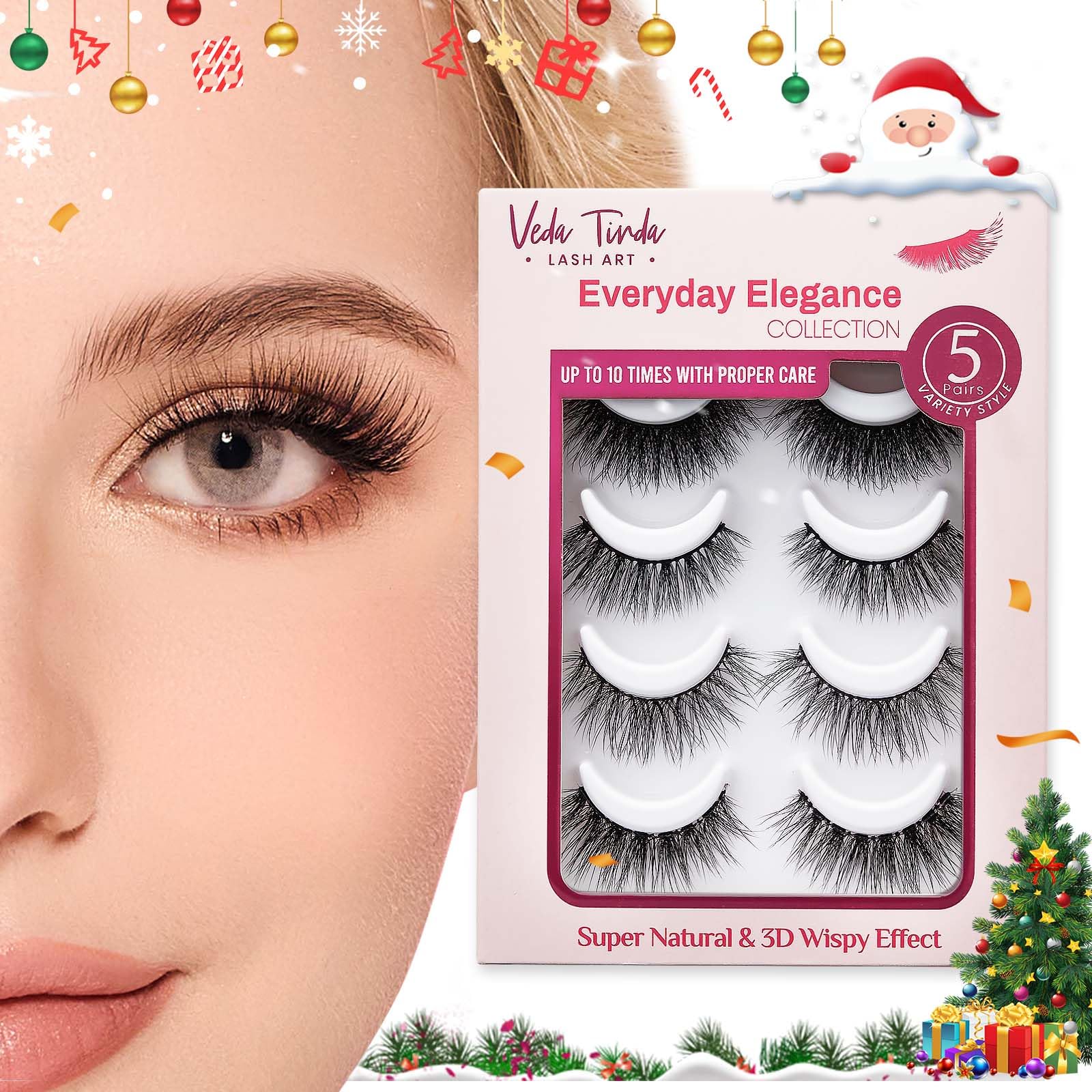 Wispy Natural Mink False Eyelashes: Fluffy Cat Eye Lashes 3D Anime Strip Lashes 5 Pair Individual Mixing Styles for Extension (Glue Required) by VEDA TINDA 07