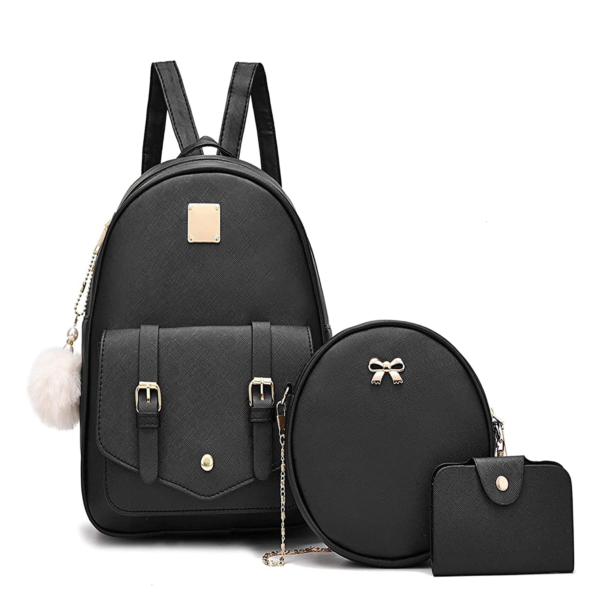 Alice Girls 3-PCS Fashion Cute Mini Leather Backpack sling & pouch set for Women//Rakhi gift for Sister (baby) (a off white) (B0D76F1678) Amazon Price History, Amazon Price Tracker