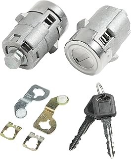 Zlirfy Car Door Locks,Lock Cylinder with Key,Car Accessories Front Left Right Door Lock Cylinder Barrel,Replacement OE Number 15298924 88937321,Fits for ESV EXT SUT 2002-2006 and More Models