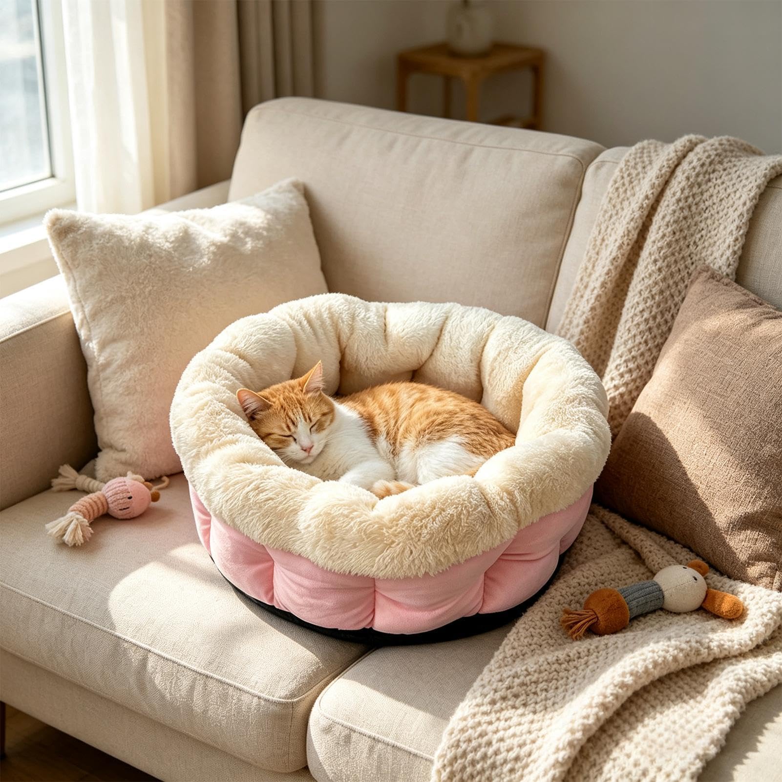 Katzen-Heizbett Temperaturverstellbare Schlaf-Wärmematte mit Timer