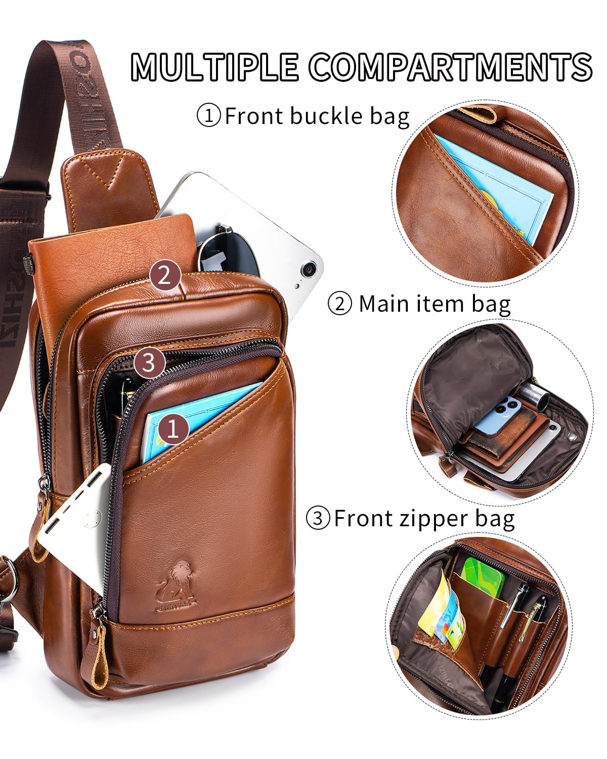 Herren Echtleder Brusttasche - Stilvoll & Praktisch Daily Essential