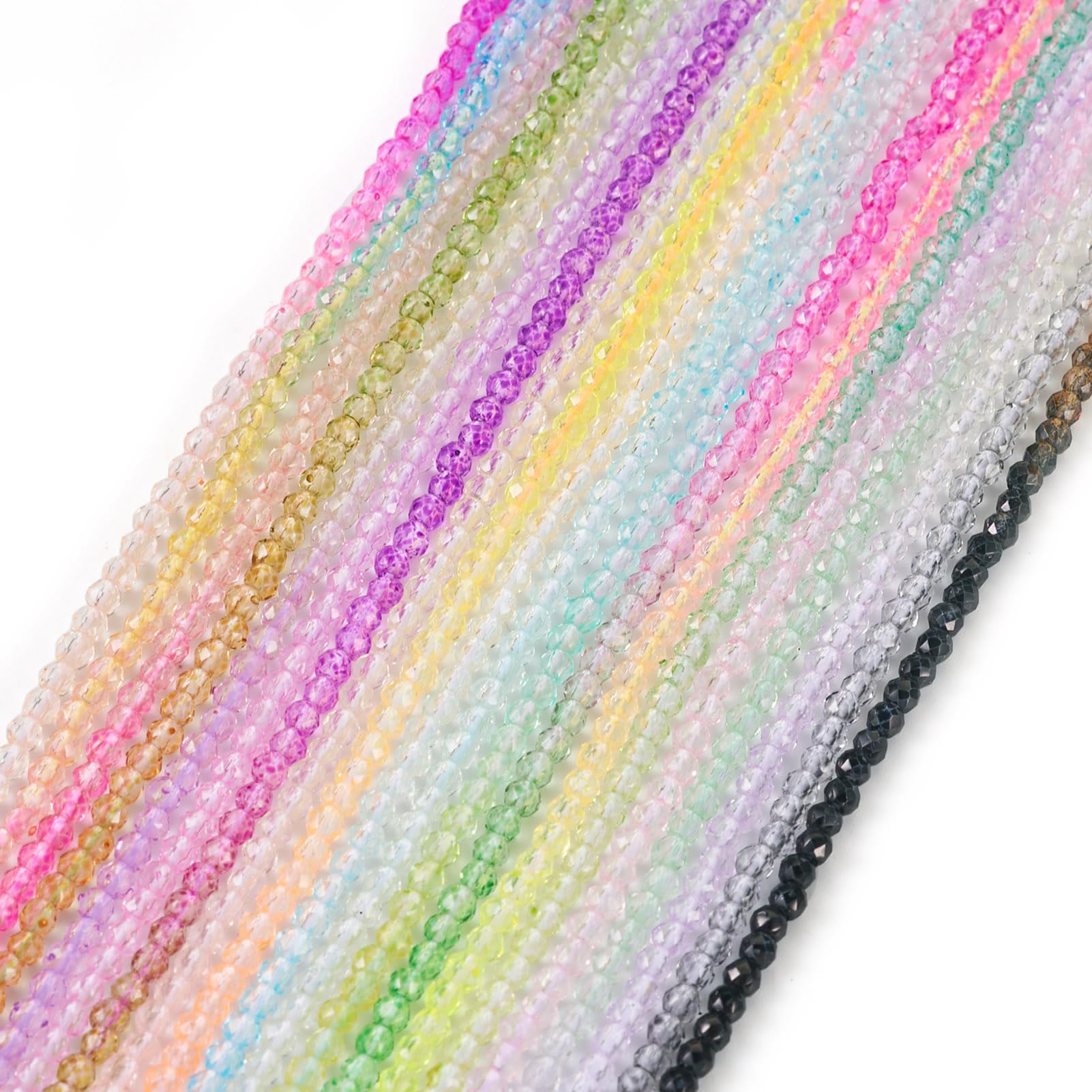 Bestewelry 20 Strands Glass Beads Strands 2mm Gradient Color Faceted Round Crystal Glass Loose Beads for DIY Bracelet Necklace Earring Jewellery Making โ image 1