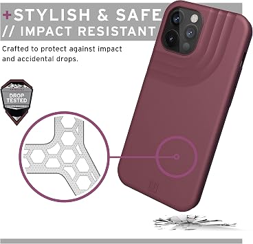 URBAN ARMOR GEAR [U] by UAG Designed for iPhone 12 Pro Max Case [6.7-inch Screen] Anchor Shock Absorbing Slim Fit Sleek Stylish Protective Phone Cover, Matte Aubergine