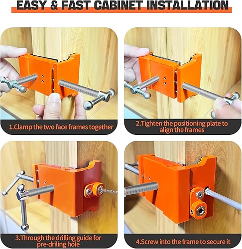 Miniatura 5 de Paquete de 2 abrazaderas profesionales de gabinete para instalar gabinetes y herramientas de instalación de gabinetes o abrazaderas de gabinete y