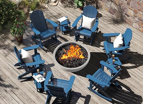 Miniatura 2 de GREENVINES Adirondack - Sillas mecedoras  Juego de 2  Plástico de polietileno de alta densidad  Silla mecedora de porche  para terraza de patio al