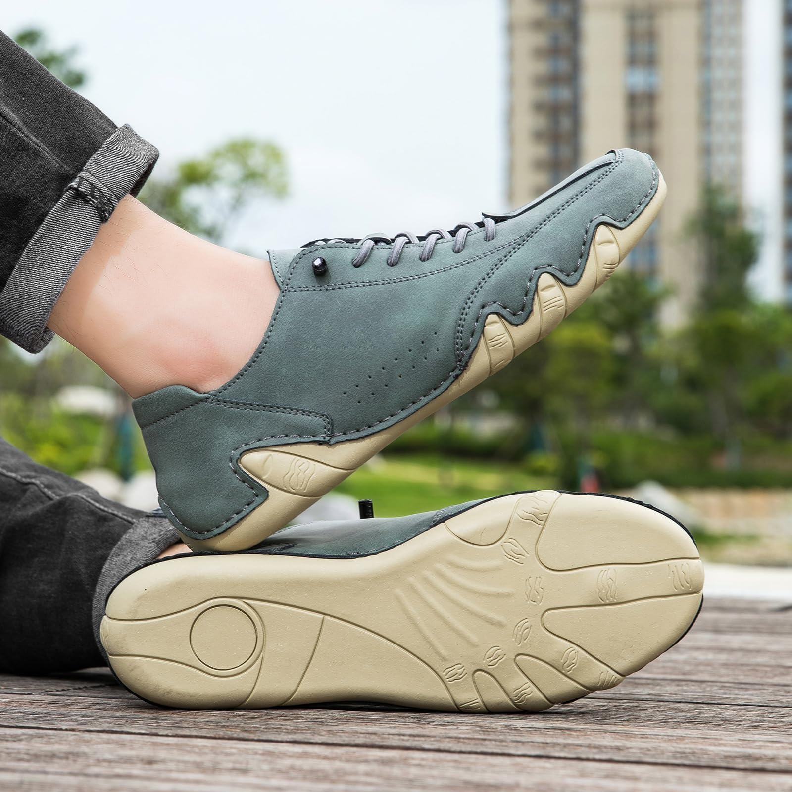 Orthopädische Leichtgewichts rutschfest, Barfußschuhe Damen Große Größe Casual Barfussschuhe Hochwertige Sneaker Leder Sportschuhe Fashion Pumps Schuhe Einkaufen Liebespaar Reise Schuhe Schnürschuhe