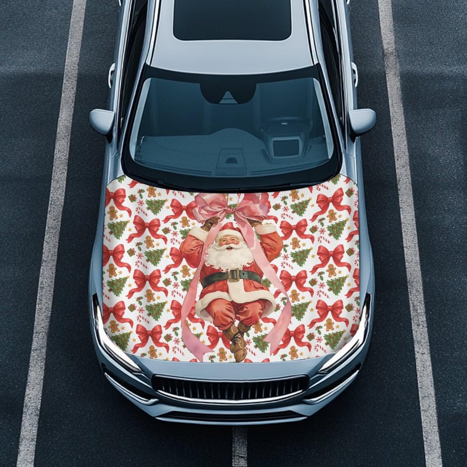 Renewold Christmas Car Hood Cover Protector for Most Sedan Easy Install
