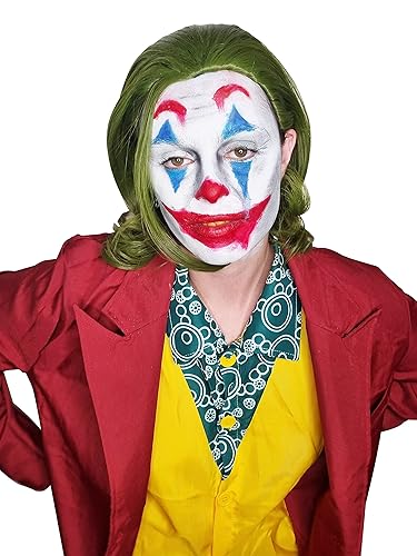 Miniatura 3 de ALLAURA - Peluca de disfraz de Joker peluca verde Arthur Fleck peluca Cosplay Oompa-Loompa cabello verde para hombres y mujeres - Se adapta a todos