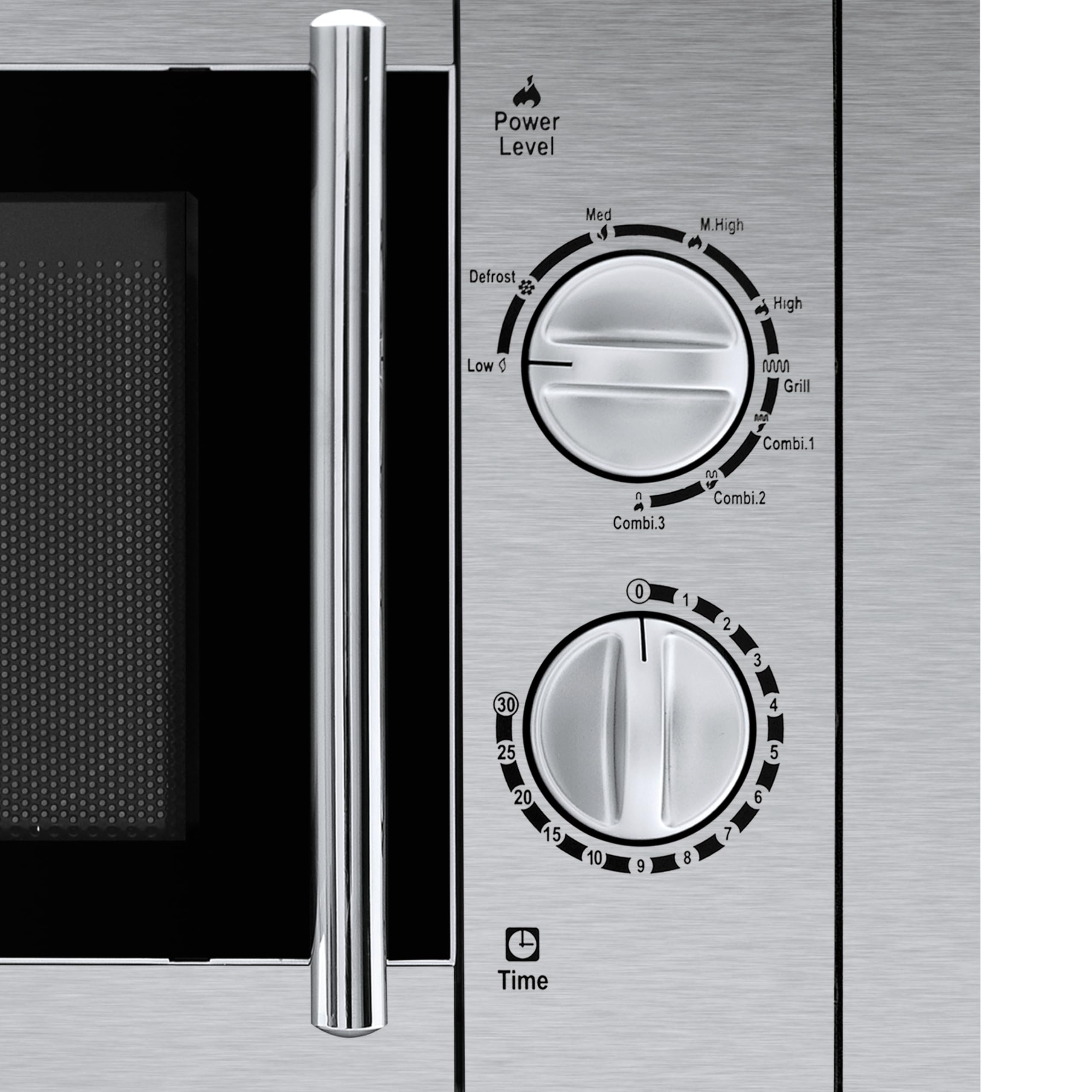 Orbegozo MIG 2033, Microondas, 800 W, grill 1000 W, 9 niveles de funcionamiento, 20 litros de capacidad, programa descongelación, 30 minutos temporizador manual, encastrable, acero inoxidable