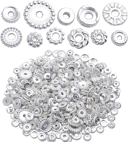 BronaGrand 3.53oz (alrededor de 170  300 piezas) espaciadores de cuentas de joyería de cuentas espaciadoras de aleación para hacer joyas, pulseras,