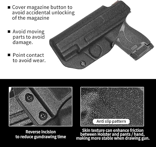 Miniatura 4 de Funda M&P Shield de 0.354 in, IWB Kydex funda oculta para llevar M&P Shield para Smith & Wesson M&P Shield 0.079-0.354 in.40 S&W ModeloAdj.Cant &