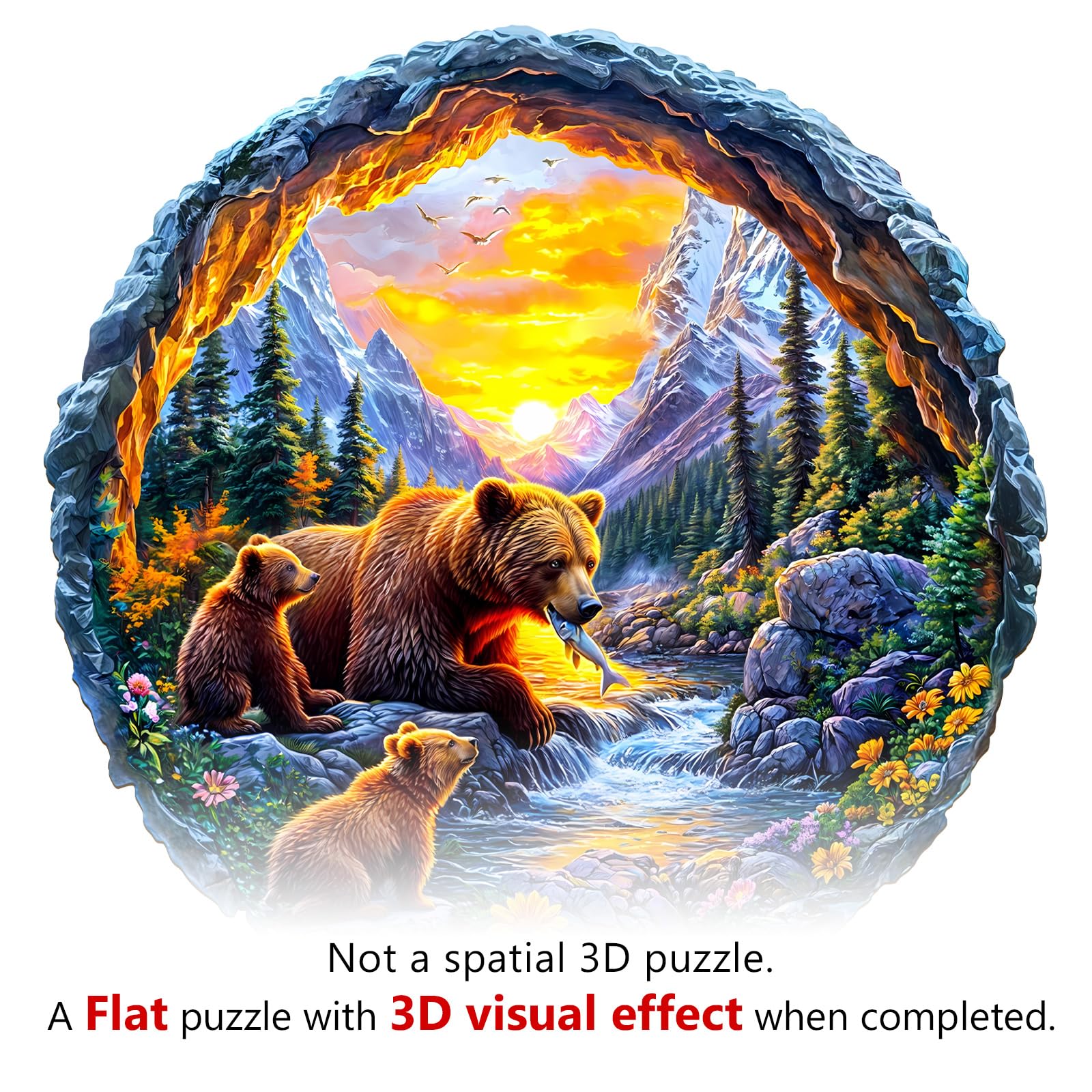 KaayeeWood 3D Löwen-Puzzle Aus Holz – 200 Teile, Mit Geschenkbox | Puzzle Für Erwachsene & Kinder