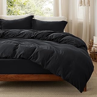 Bedsure Duvet Cover Queen Size with Fitted Sheet - 4 Pieces Prewashed Co...