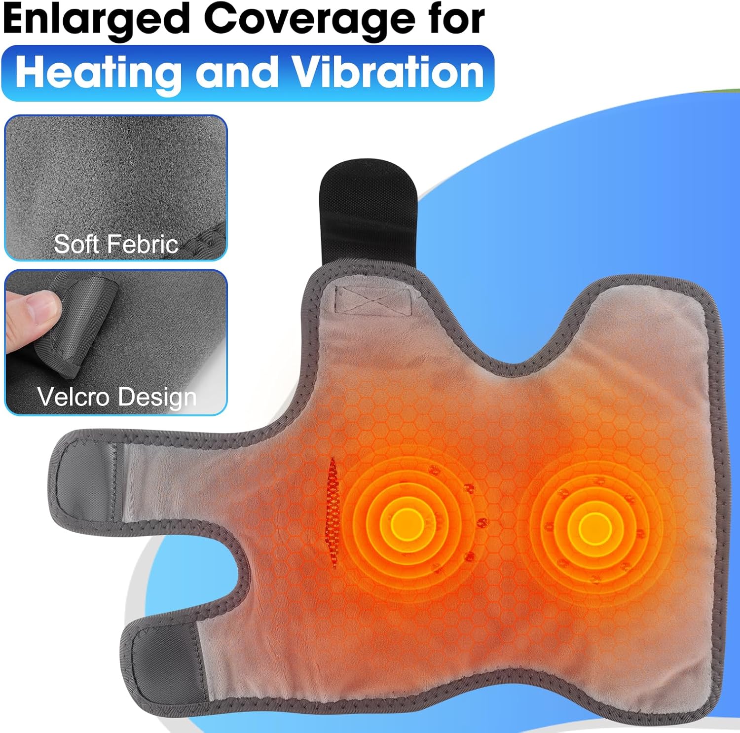 Cordless Ankle Heating Pad, Foot Massager with Heat for Pain Relief, Ankle Massager for Women and Men, Heated Foot Brace Wrap with 6 Heat Levels and 3 Vibration Modes Grey