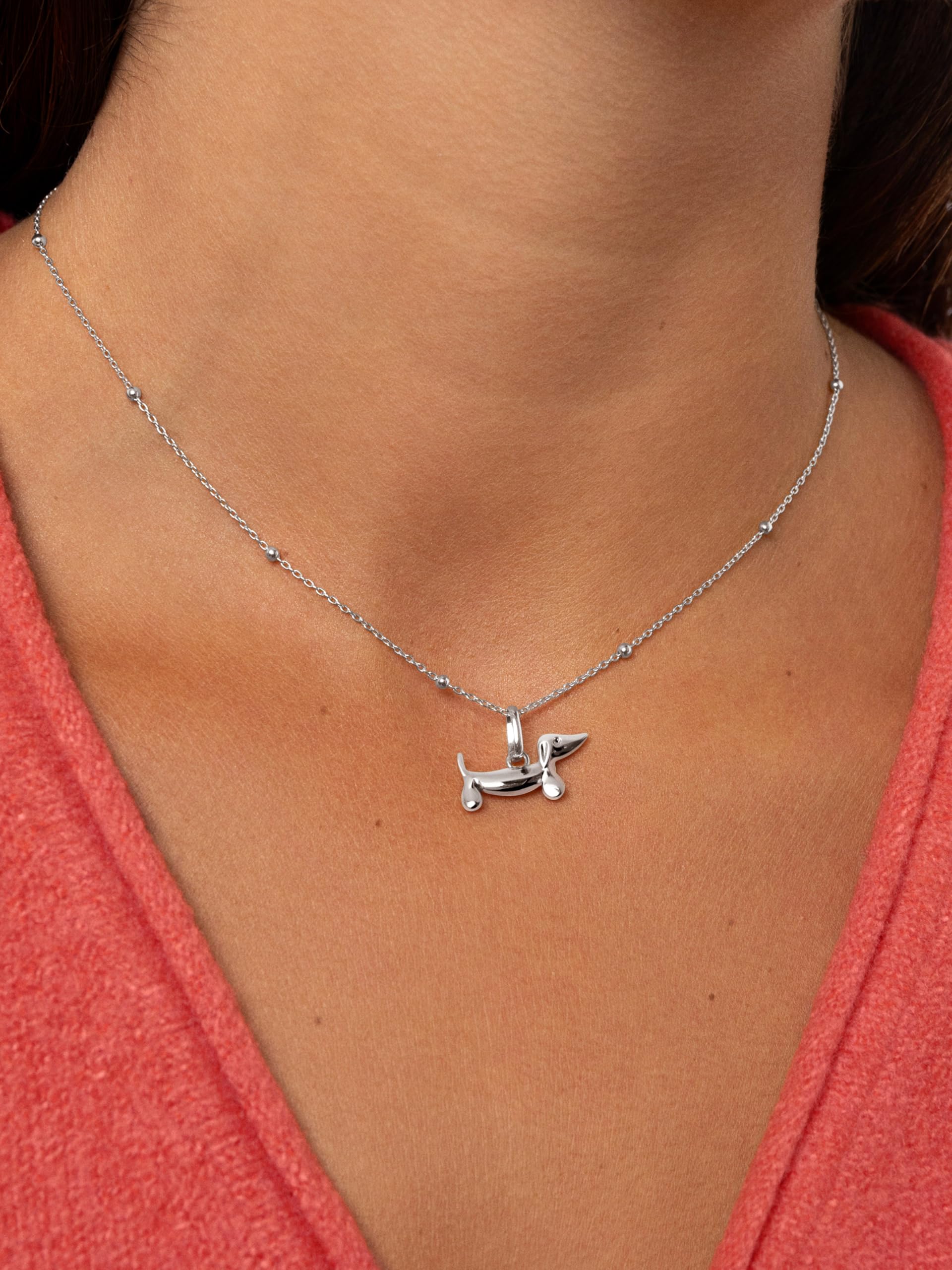 SINGULARU - Charm Dachshund Dog Enamel Black - Charm en Laiton émaillé et plaqué Or 18Kt ou en Rhodiée - Charm Réversible - Bijoux pour Femmes