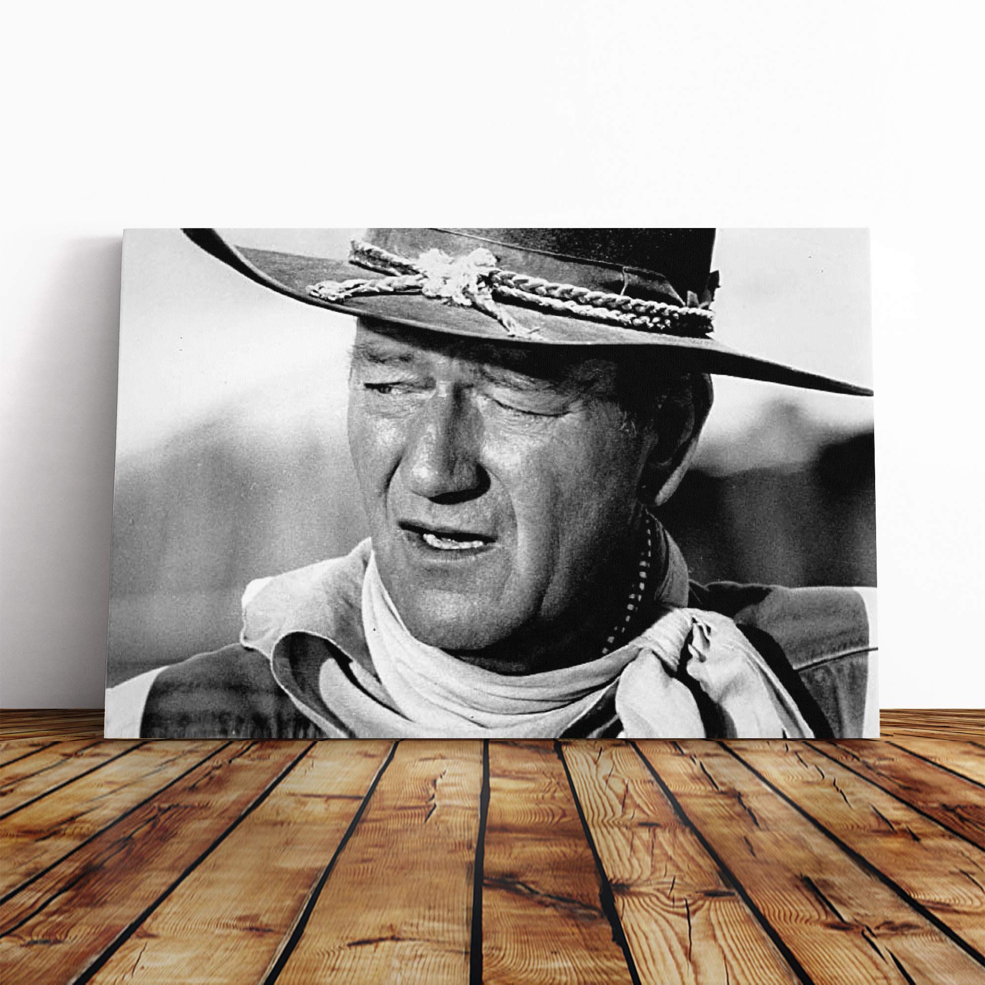 John Wayne (3) Canvas Print | Gallery Wrapped 30mm Frame Wall Art | 24x16 inches | Ready to Hang | Modern Picture | Living Room Bedroom Lounge Office
