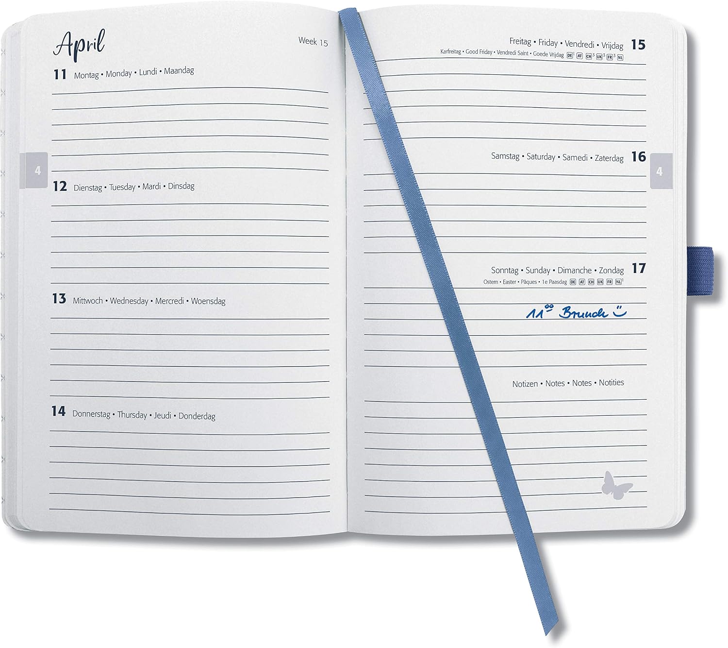 Sigel, ca. A5, darkblue J2101 Jolie Weekly diary 2022, 13,5 x 20,3 cm, hardcover, 174 pages, dark blue - Image 3