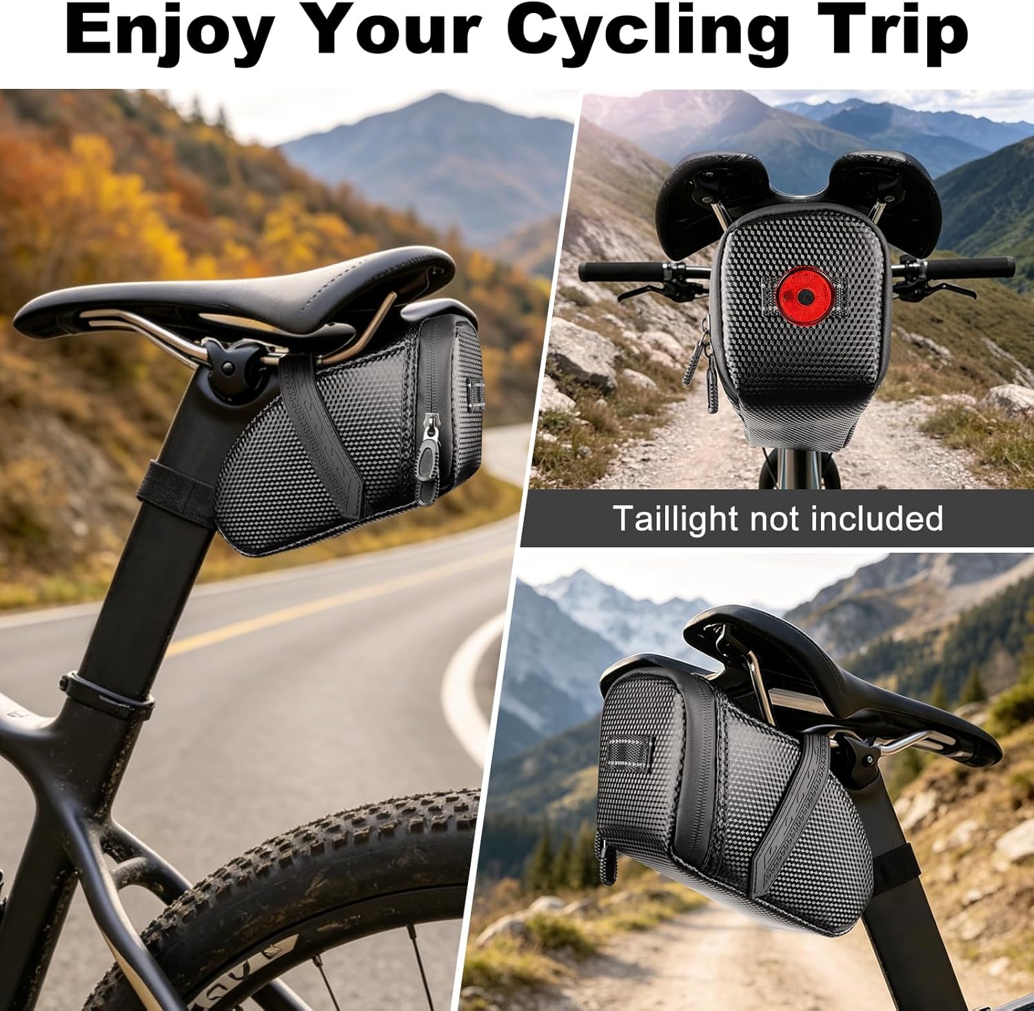Bicycle Seat Bag Water Proof,Bike Pack Under Seat,Wedge Saddle Bag for Bike,Cycling Accessories