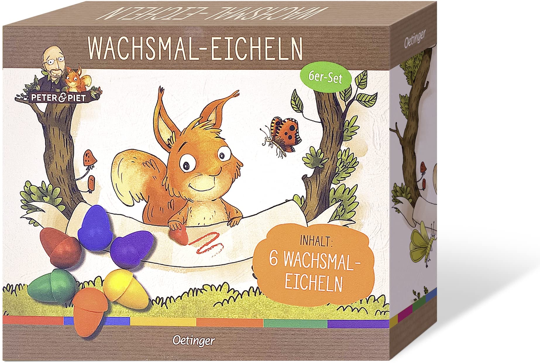 Peter & Piet. Wachsmal-Eicheln: 6 Wachsmalfarben in Eichelform