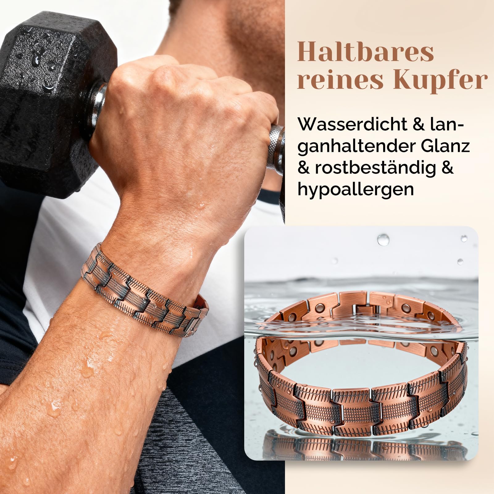 Pulsera magnética para hombre de doble fila de titanio, imanes ultrafuertes, con herramienta de ajuste y caja de regalo