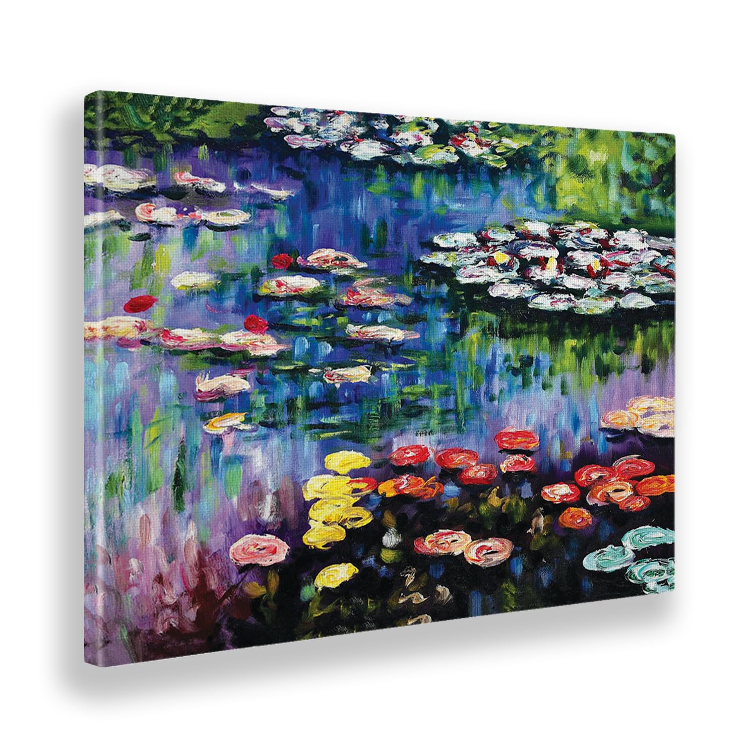 Giallobus - Quadro - Claude Monet - Ninfee dello stagno a Giverny - Tela Canvas Telaio Standard - 100L x 70l cm - Pronto da appendere - Quadri moderni per la casa