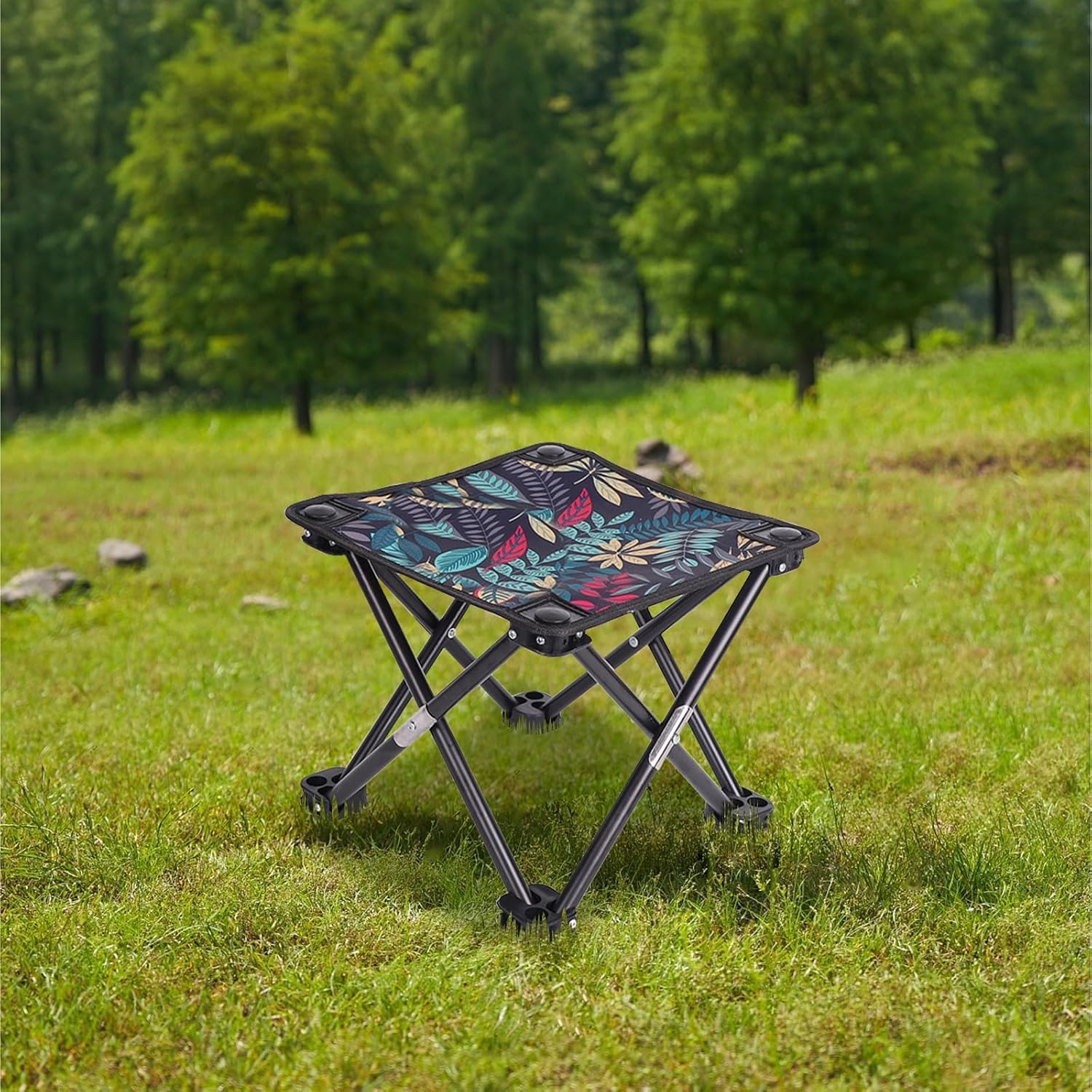 Deoxys Portable Folding Camping Stool, Mini Lightweight Outdoor Collapsible Slacker Chairs Seat, Collapsible Camp Stool for Fishing Picnic, Beach BBQ, Travel and Hiking-image-36