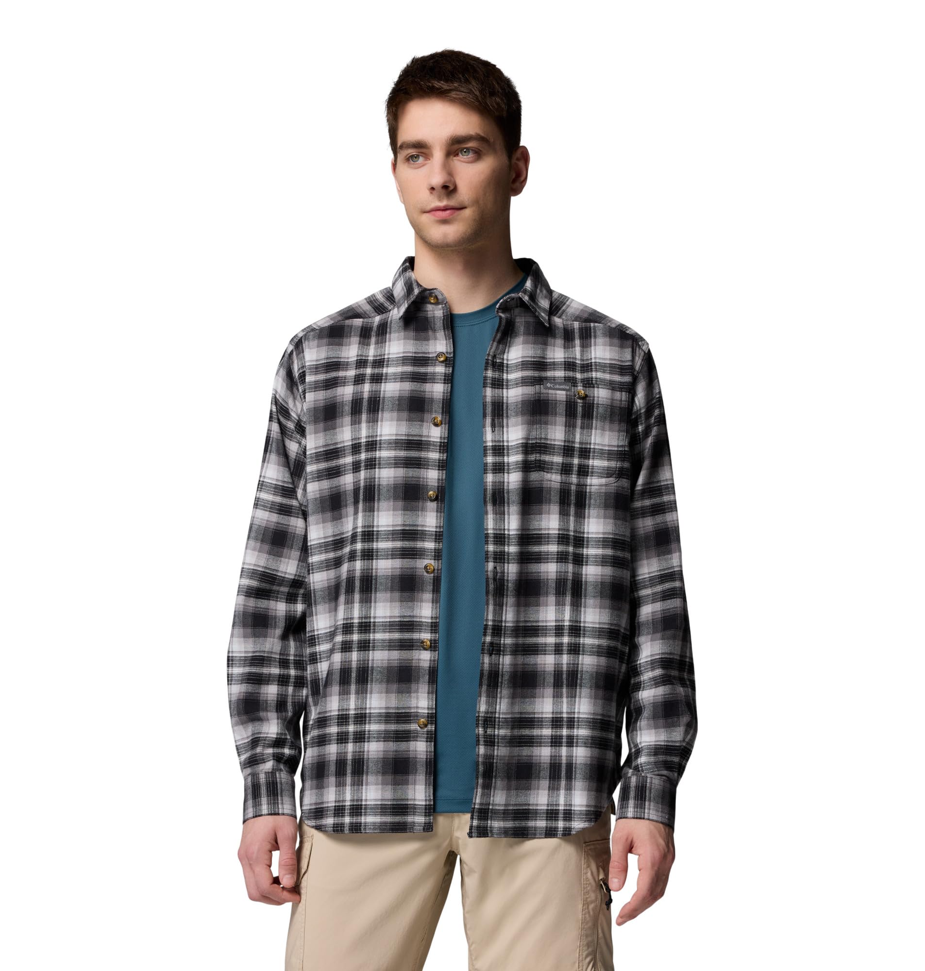 Camicia Uomo Columbia Cornell Woods In Flanella Elasticizzata - Maniche Lunghe - Quadri Classici - Taglie Forti