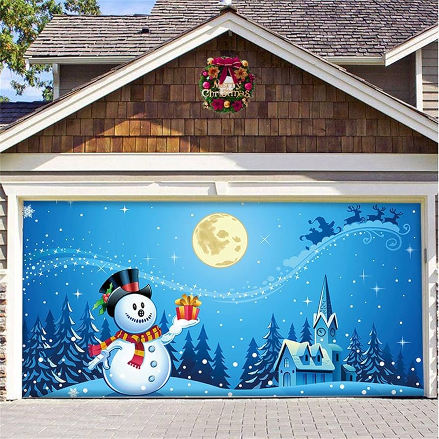 Christmas garage door covers amazon Clearance