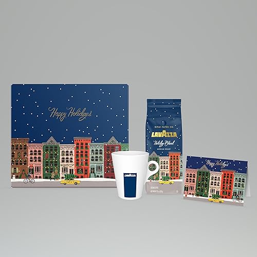 Miniatura 2 de Lavazza + Rifle Paper Co. Caja de regalo de mezcla navideña de edición limitada, incluye taza de café y café molido tostado medio, 10 onzas (paquete