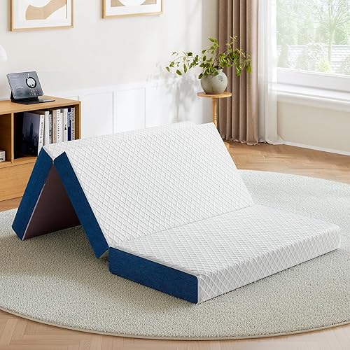 Twin XL Size 6 Inch Folding Mattress, Trifold Gel Memory