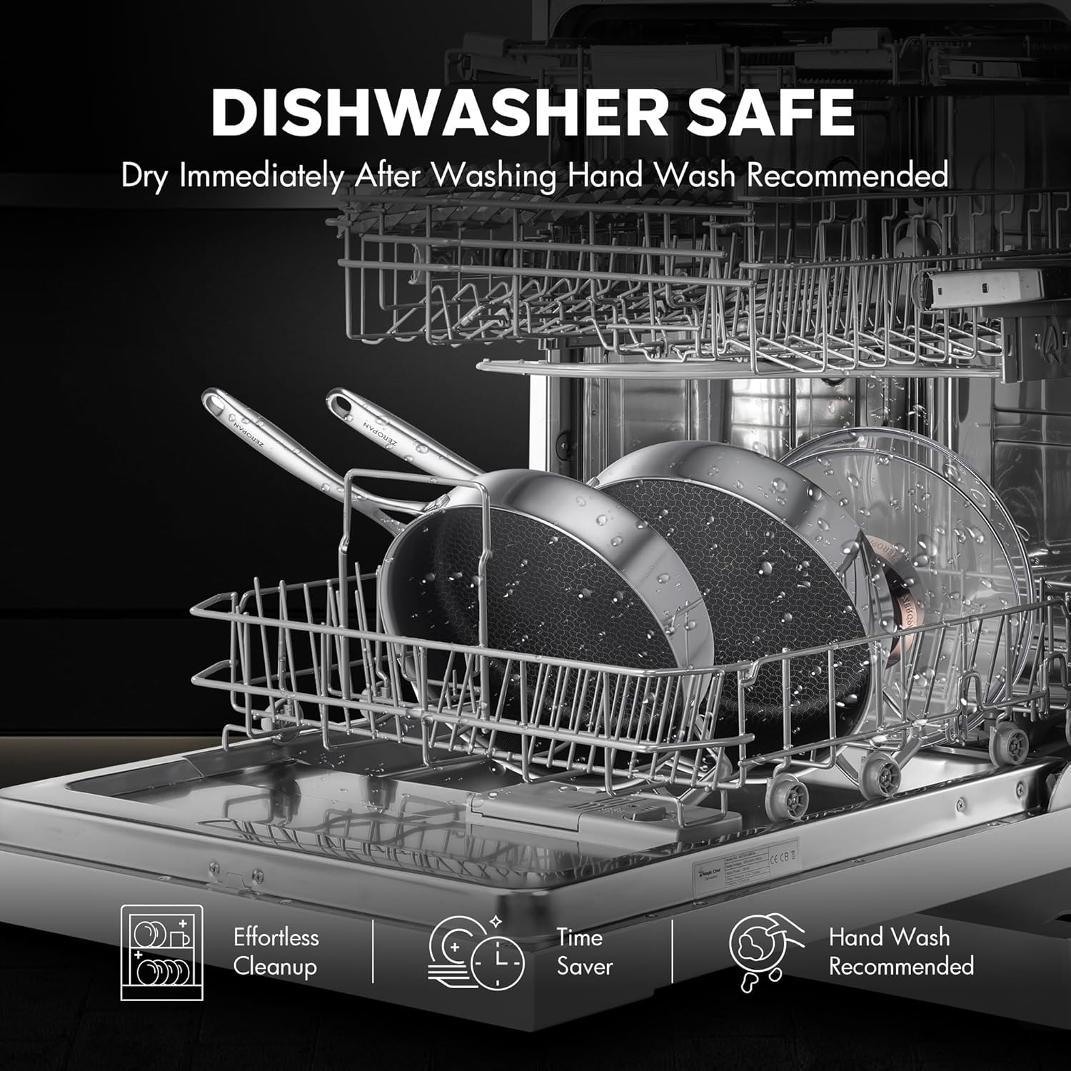 Hybrid Nonstick 3.5-Quart Sauté Pan,Frying Pans Nonstick with Lid,PFAS PFOA PTFE Free,Stay-Cool Handle,10 Inch Deep Frying Pan,Dishwasher-Friendly, Oven Safe, Compatible with All Cooktops - Image 5