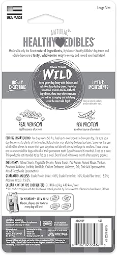 Miniatura 8 de Nylabone Healthy Edibles Wild Natural - Premios para perro con sabor a venado, sabor de larga duración