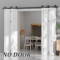 Vista 2 de CCJH 10.6FT/127’’ Sliding Track Bi-Folding Barn Door Hardware Kit Top Mount for 8 Doors,Max Door Width 15.6'', Heavy Duty (No Doors, Hardware Only)