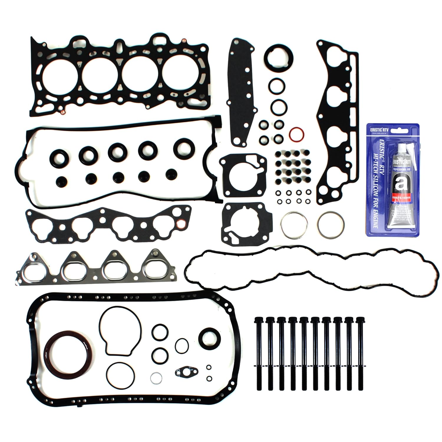 CNS Full Gasket Set with Head Bolts Compatible with 96-00 Honda Civic 1.6L (1590cc) SOHC L4 16V, V-TEC