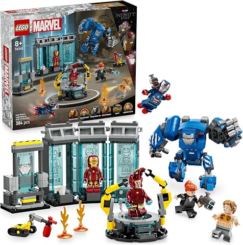 LEGO ǀ Marvel Iron Man’in Laboratuvarı: Zırh Salonu 76315 | 8 Yaş ve Üzeri Çocuklar için Süper Kahraman Minifigürü İçeren Oyuncak Yapım Seti, Doğum Günü Hediyesi Fikri (384 Parça)