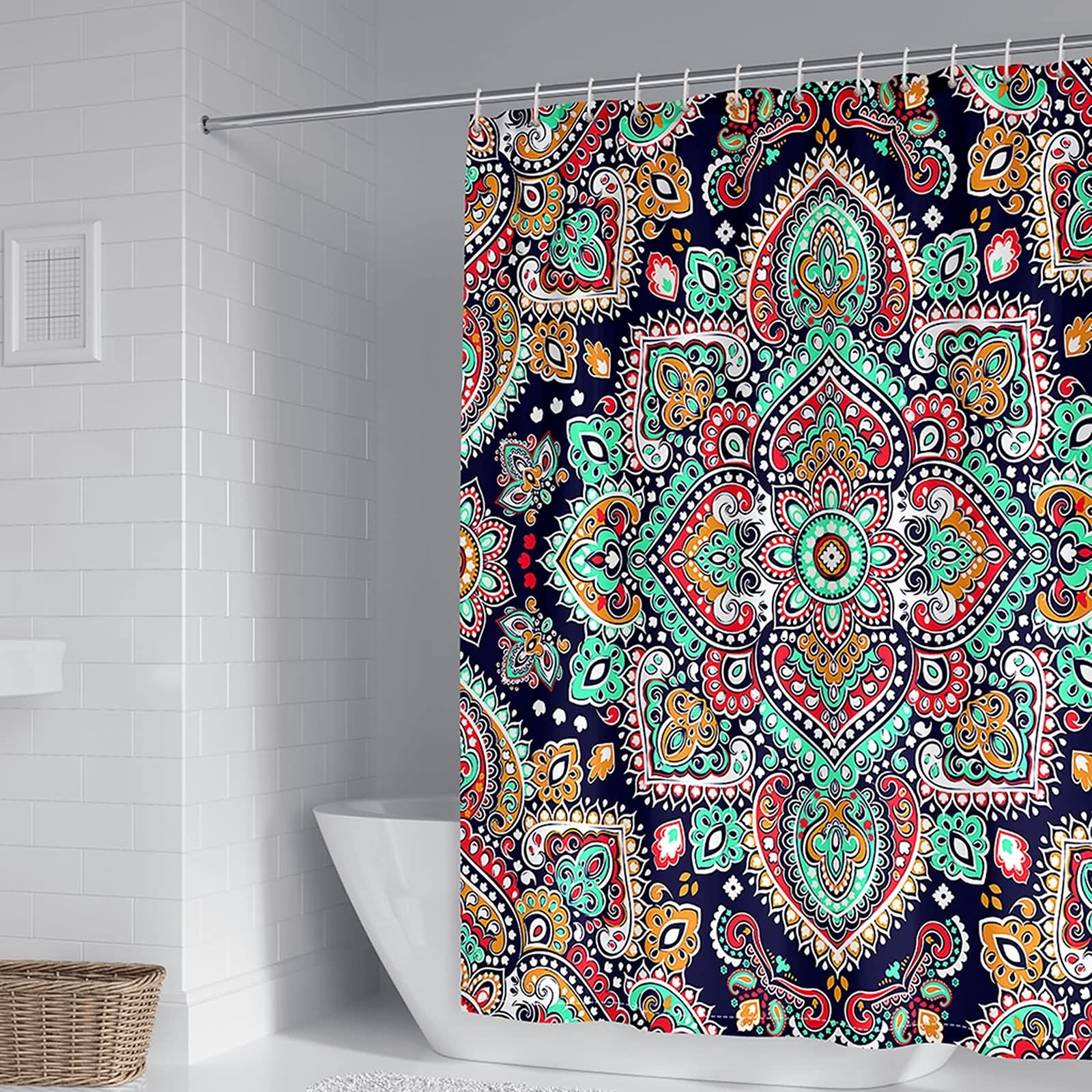 Rideau de douche 120x180cm multicolore KnSam pour une salle de bain zen
