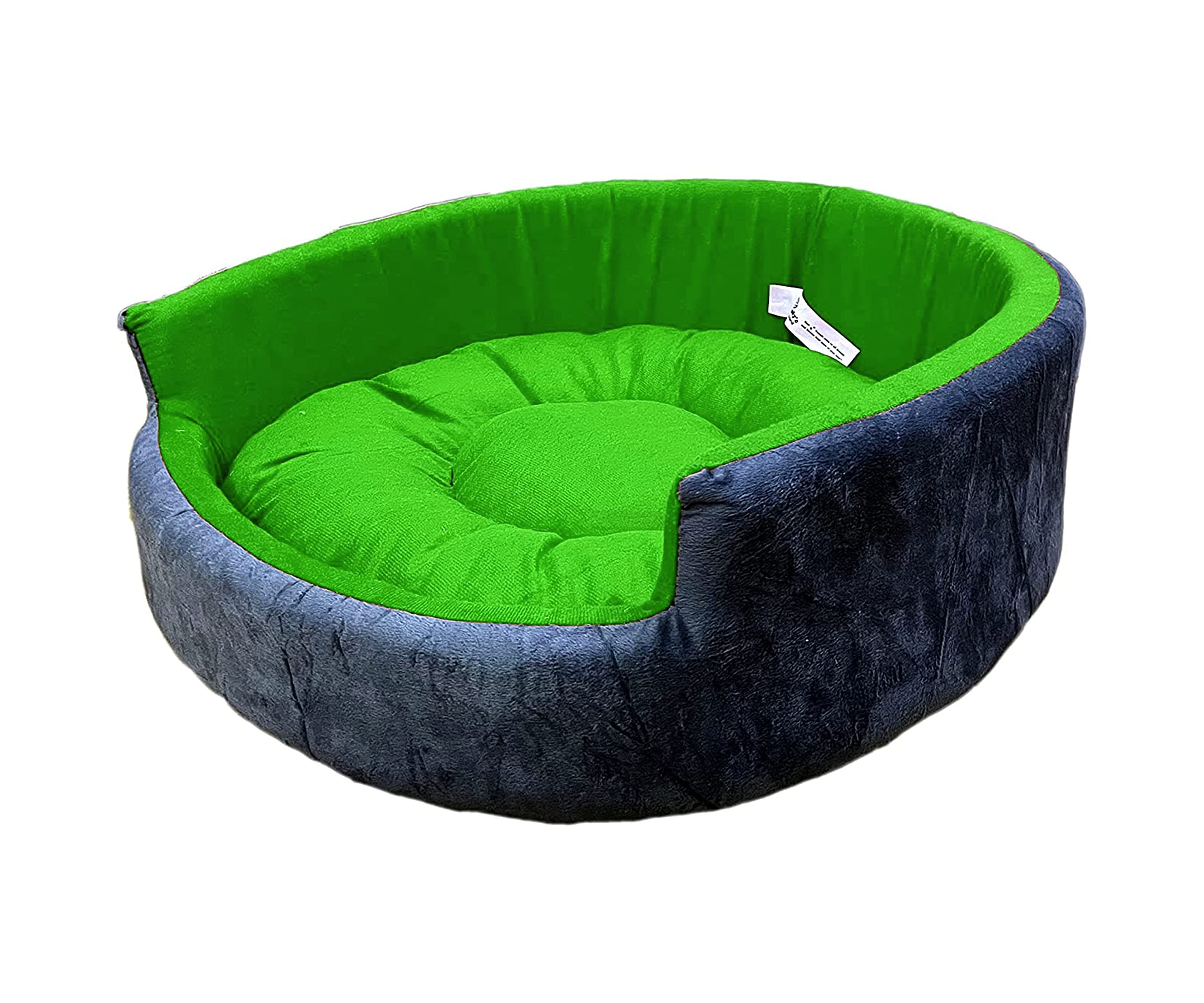 Poofys Pet Island Polyester Velvet Dog and Cat Round Shape Ultra Soft Reversiable Bed (Grey-Green, Large, Multicolor) (B0CRB6VS59) Amazon Price History, Amazon Price Tracker
