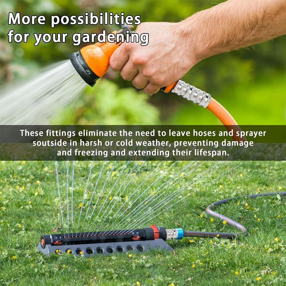 Novealcrbe 2025 - Set di raccordi per tubo da giardino in acciaio inox, set di adattatori per idropulitrice ad alta pressione da 3/4", connettore a sgancio rapido per tubi spruzzatori (5 pezzi)