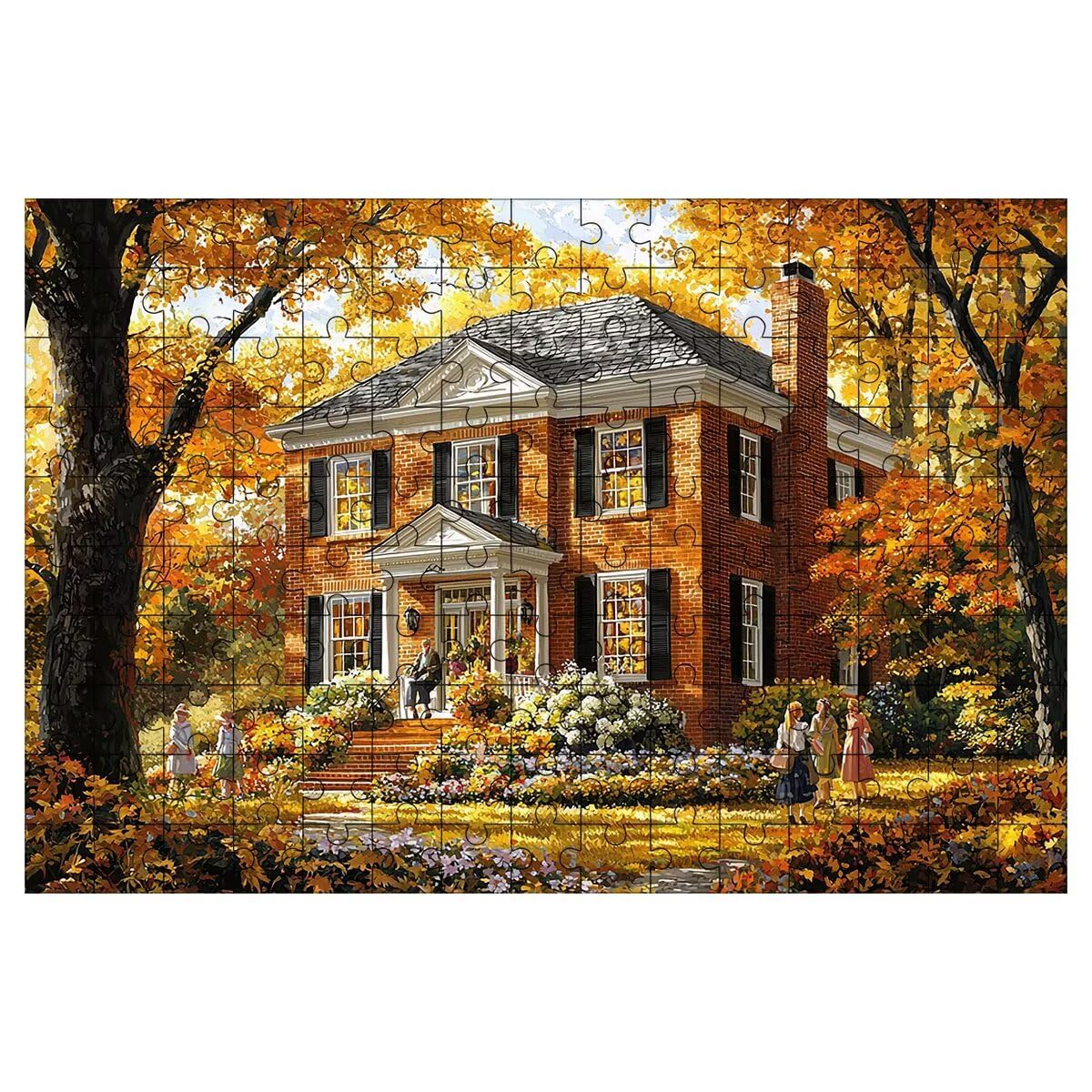Puzzle 1500 elementów jesień, drewniane puzzle dla dorosłych, 87x57cm -1492