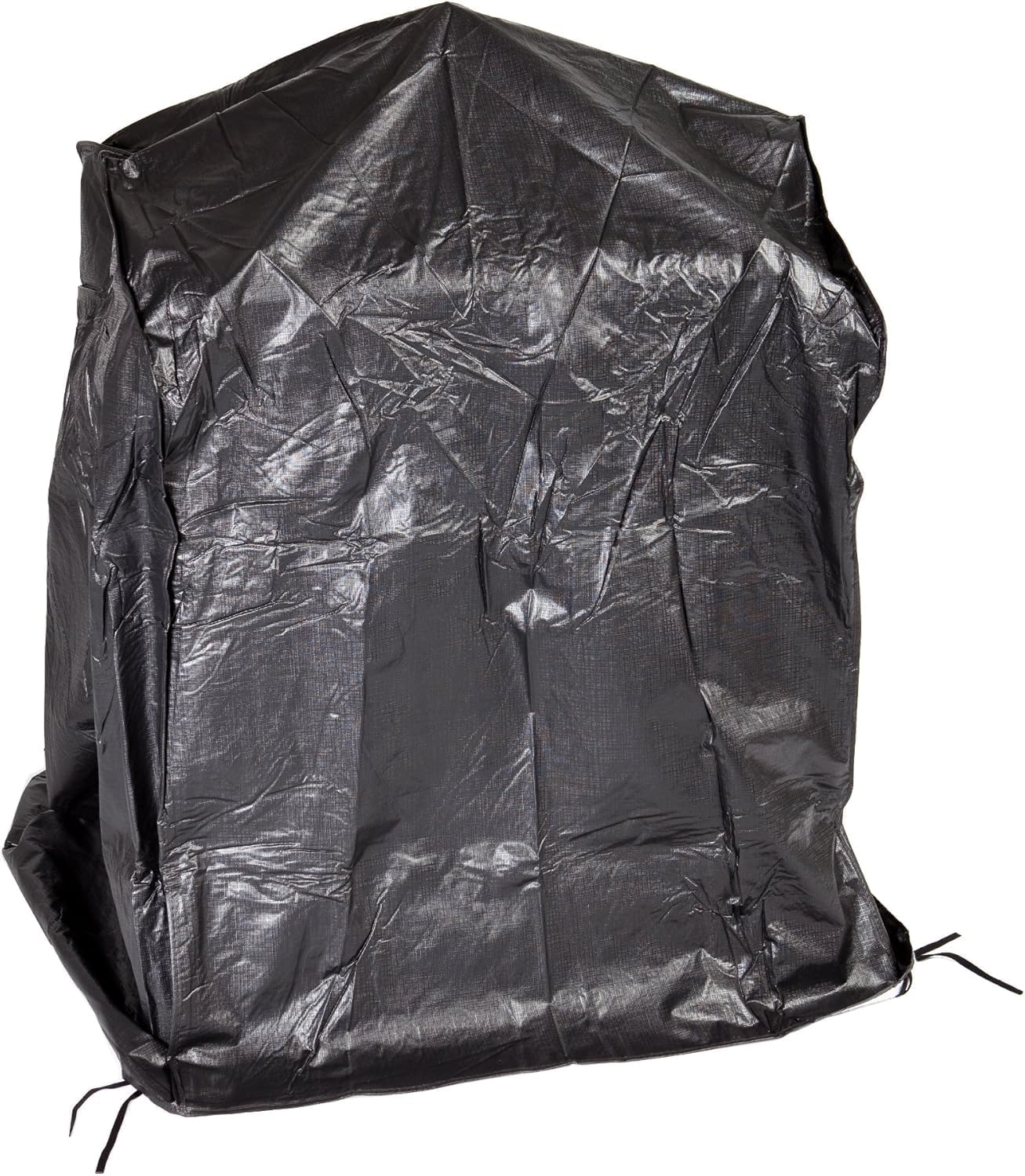 Patio Wood Burning Patio Fireplaces Vinyl Cover Outdoor Protective Felt Lined Interior 10 Gauge Vinyl Waterproof Weather Resistant Cover With Zipper & Fabric Ties - Black