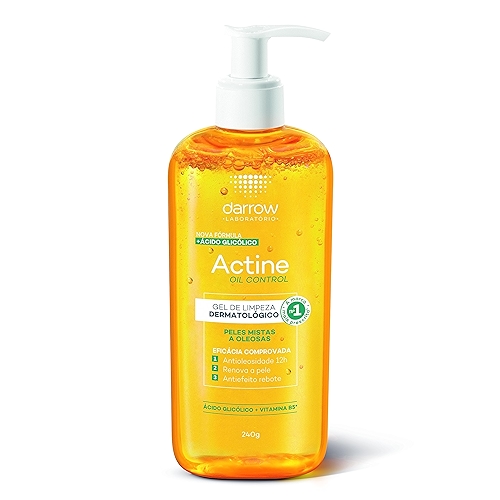 Darrow Actine Oil Control Gel de Limpeza Dermatológico Facial com Ácido Glicólico e Vitami...
