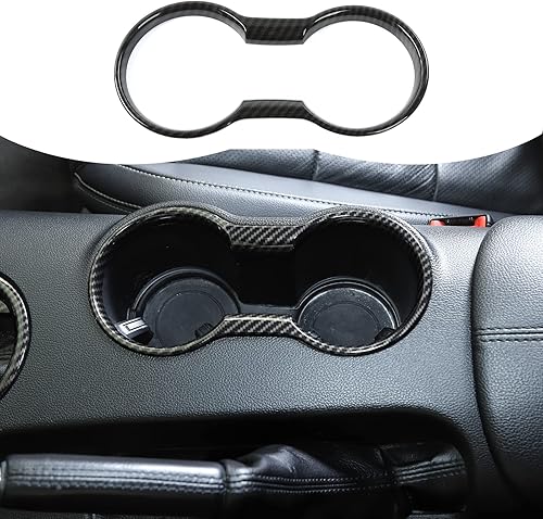 RT-TCZ Cubierta del portavasos de fibra de carbono Accesorios interiores para Ford Mustang 2015-2022